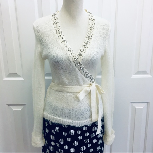 Kenneth Cole Sweaters - Kenneth Cole Wrap embellished long sleeve sweaterM
